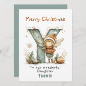 Personalisierte Niedliche Weihnachtskarte an Tocht Feiertagskarte (Vorne/Hinten)