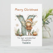 Personalisierte Niedliche Weihnachtskarte an Tocht Feiertagskarte (Stehend Vorderseite)