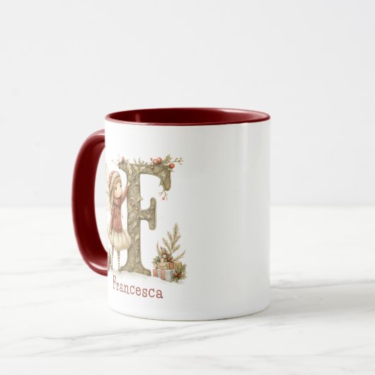 Personalisierte Niedliche Weihnachtsmärsche Erstge Tasse (Vorderseite Links)