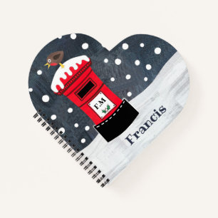 Personalisierte Niedliche Weihnachtspostbox & Robi Notizblock