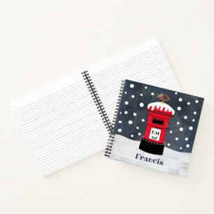Personalisierte Niedliche Weihnachtspostbox & Robi Notizblock