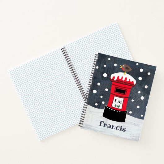 Personalisierte Niedliche Weihnachtspostbox & Robi Notizblock (Innenseite)