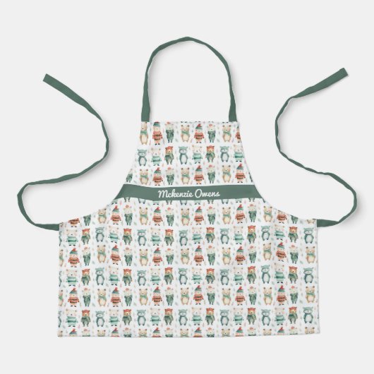 Personalisierte Niedliche Weihnachtstiere Schürze (Vorderseite)