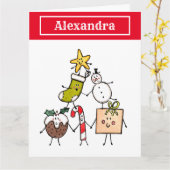 Personalisierte Niedliche Weihnachtszeichen Karte (Gelbe Blume)