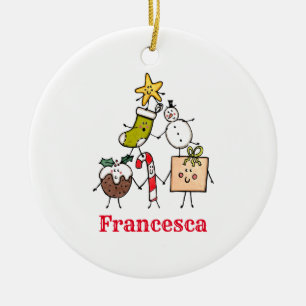 Personalisierte Niedliche Weihnachtszeichen Keramik Ornament