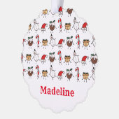 Personalisierte Niedliche Weihnachtszeichen Ornament Karte (Links)