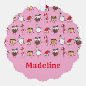 Personalisierte Niedliche Weihnachtszeichen Ornament Karte (Vorderseite)