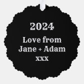 Personalisierte Niedliche Weihnachtszeichen Ornament Karte (Rückseite)