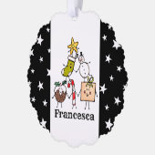 Personalisierte Niedliche Weihnachtszeichen Ornament Karte (Links)