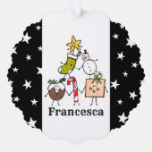 Personalisierte Niedliche Weihnachtszeichen Ornament Karte (Vorderseite)