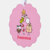 Personalisierte Niedliche Weihnachtszeichen Ornament Karte (Links)