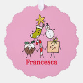 Personalisierte Niedliche Weihnachtszeichen Ornament Karte (Vorderseite)