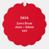 Personalisierte Niedliche Weihnachtszeichen Ornament Karte (Rückseite)