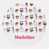 Personalisierte Niedliche Weihnachtszeichen Ornament Karte (Vorderseite)