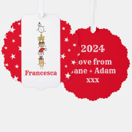 Personalisierte Niedliche Weihnachtszeichen Ornament Karte