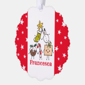 Personalisierte Niedliche Weihnachtszeichen Ornament Karte (Links)