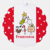 Personalisierte Niedliche Weihnachtszeichen Ornament Karte (Vorderseite)