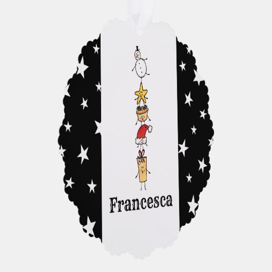 Personalisierte Niedliche Weihnachtszeichen Ornament Karte (Rechts)