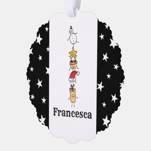 Personalisierte Niedliche Weihnachtszeichen Ornament Karte (Links)