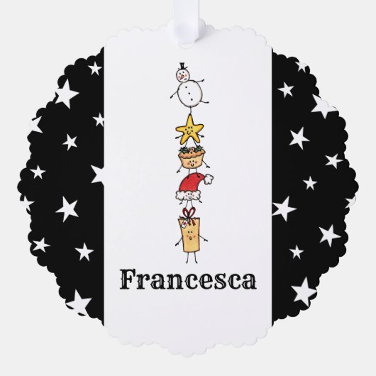 Personalisierte Niedliche Weihnachtszeichen Ornament Karte (Vorderseite)