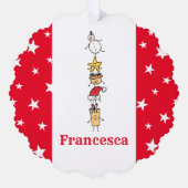 Personalisierte Niedliche Weihnachtszeichen Ornament Karte (Vorderseite)