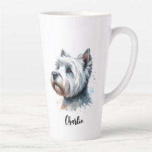 Personalisierte Niedliche Westie Dog Face Watercol Milchtasse