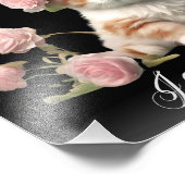 Personalisierte Niedliche White Kitten Katze in Bl Fotodruck (Ecke)