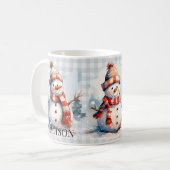 Personalisierte Niedliche Winterschneeferien Kaffeetasse (Vorderseite Links)