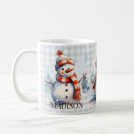 Personalisierte Niedliche Winterschneeferien Kaffeetasse (Links)
