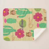 Personalisierte Niedliche Wüstentiere und Kakteen Sherpadecke (Vorderseite (Horizontal))