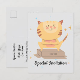 Personalisierte Niedliche Yoga Katze & Yoga Lover Einladungspostkarte
