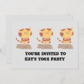 Personalisierte Niedliche Yogakatze auf einer Scha Einladung (Vorne/Hinten)