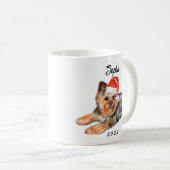 Personalisierte Niedliche Yorkie mit Weihnachtsman Kaffeetasse (VorderseiteRechts)