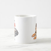 Personalisierte Niedliche Yorkie mit Weihnachtsman Kaffeetasse (Mittel)