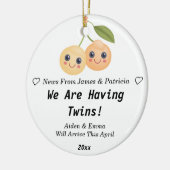 Personalisierte Niedliche Zwillinge Schwangerschaf Keramik Ornament (Links)