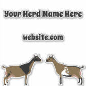 Personalisierte nigerianische Zwarf-Milchziege Aufkleber (Vorderseite)