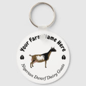 Personalisierte nigerianische Zwarf-Milchziege Schlüsselanhänger (Vorderseite)