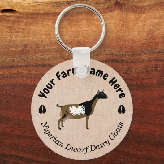Personalisierte nigerianische Zwarf-Milchziege Schlüsselanhänger (Vorderseite)