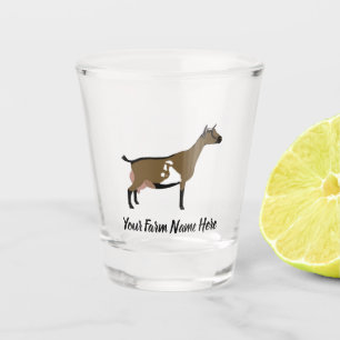 Personalisierte nigerianische Zwarf-Milchziege Schnapsglas