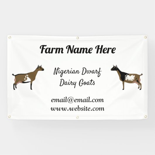 Personalisierte Nigerianische Zwerg-Milchziegensho Banner (Horizontal)