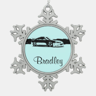 Personalisierte Nissans Silvia Schneeflocken Zinn-Ornament