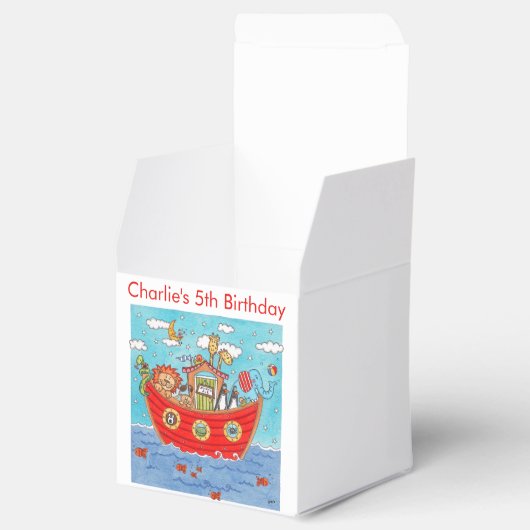 Personalisierte Noah-Arche Geschenkschachtel (Geöffnet)