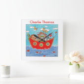 Personalisierte Noah-Arche Quadratische Wanduhr (Zuhause)