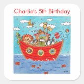 Personalisierte Noah-Arche Quadratischer Aufkleber (Vorderseite)