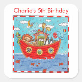 Personalisierte Noah-Arche Quadratischer Aufkleber (Vorderseite)