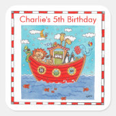 Personalisierte Noah-Arche Quadratischer Aufkleber (Vorderseite)