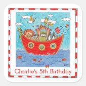 Personalisierte Noah-Arche Quadratischer Aufkleber (Vorderseite)