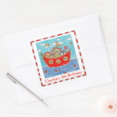 Personalisierte Noah-Arche Quadratischer Aufkleber (Umschlag)