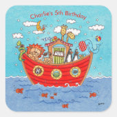 Personalisierte Noah-Arche Quadratischer Aufkleber (Vorderseite)
