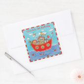 Personalisierte Noah-Arche Quadratischer Aufkleber (Umschlag)